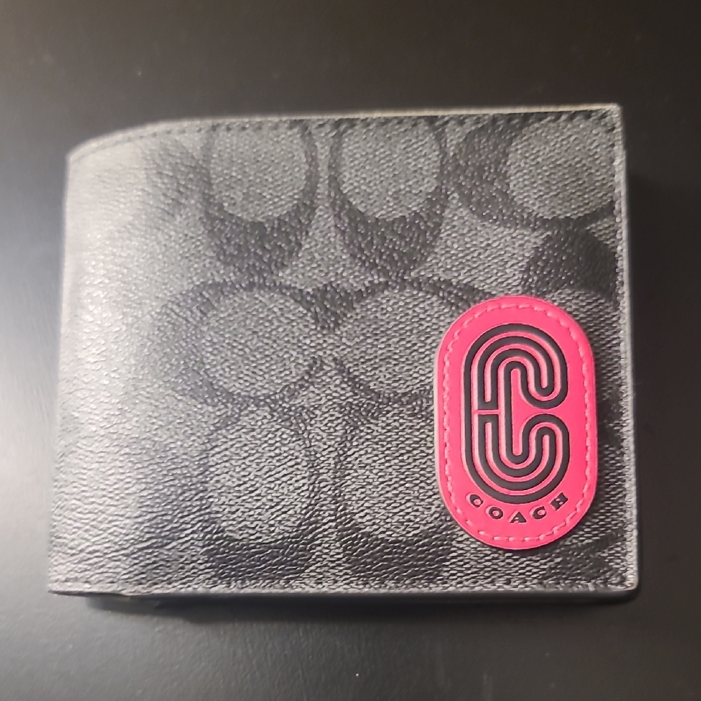 Coach Black and Pink Signature Wallet